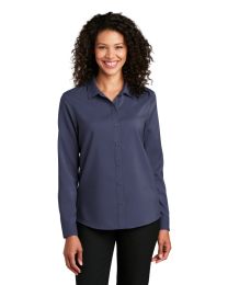 Port Authority Women's Long Sleeve Performance Staff Shirt - Front Desk